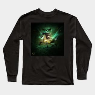 Awesome steampunk horse in the darknes of the night Long Sleeve T-Shirt